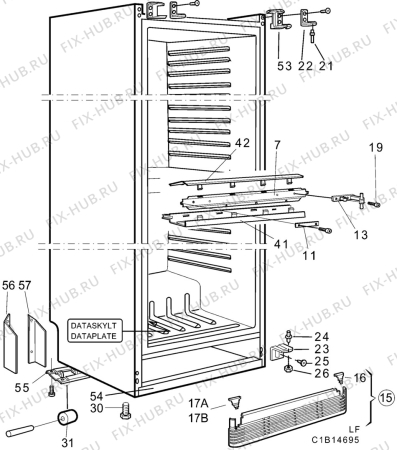 Взрыв-схема холодильника Upo KS8149 - Схема узла C10 Cabinet